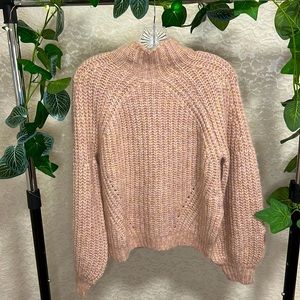 All in Favor Knit LS Sweater, Pink, Women’s Size S